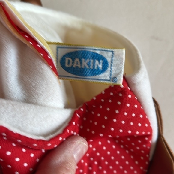 Vintage Dakin Red Dotted Reindeer Christmas Stocking - Picture 5 of 5